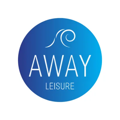 Away Leisure logo - a vibrant gay friendly boat party organizer in Gran Canaria featuring rainbow-themed design